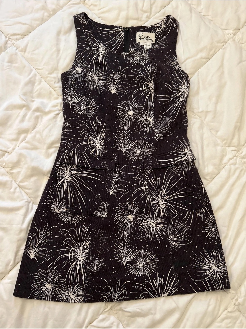 Lilly Pulitzer Black & White Firework Print Mini Dress